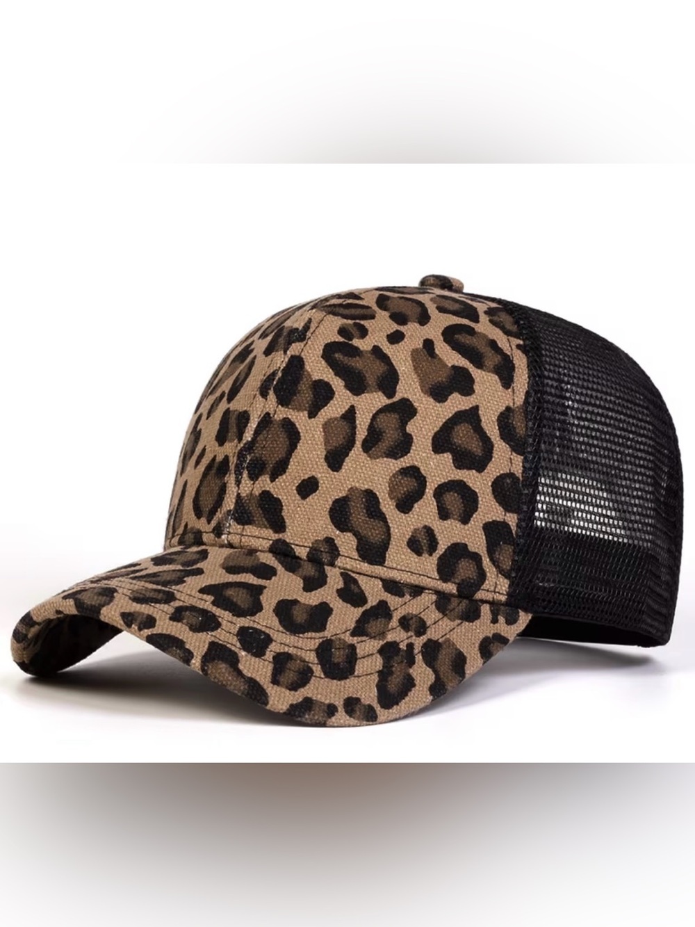 Leopard Print Mesh Back Trucker Cap - Pick Your Color